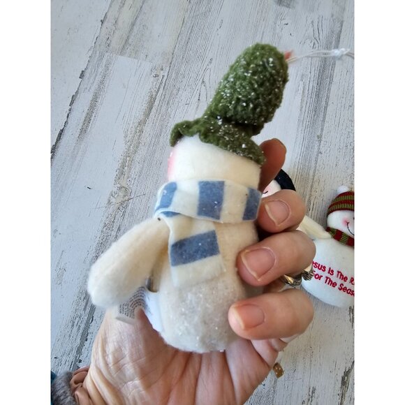 plush snowman tree country folk ornament set Xmas religious plush tree - Picture 7 of 11